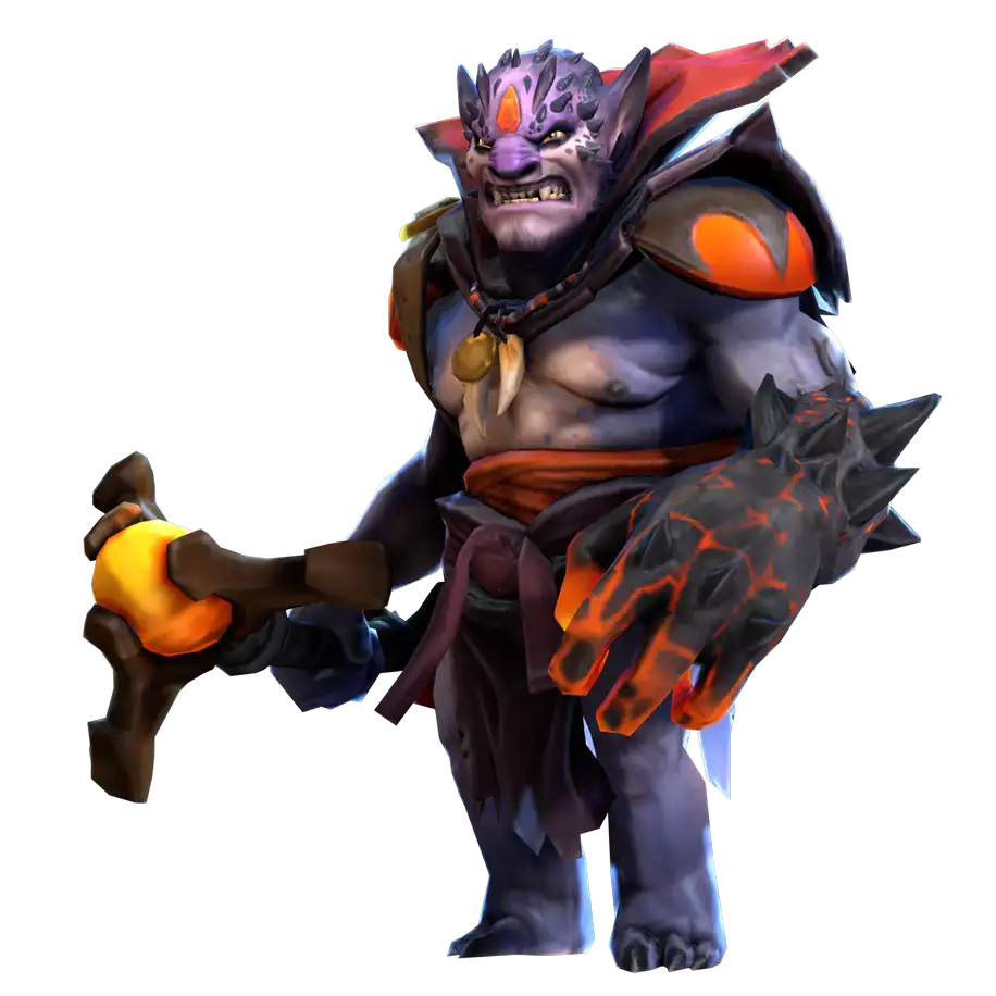 Szczegółowy widok 3D demonicznego wojownika fantasy z świecącymi czerwonymi akcentami i ciężką zbroją w bojowej pozie.